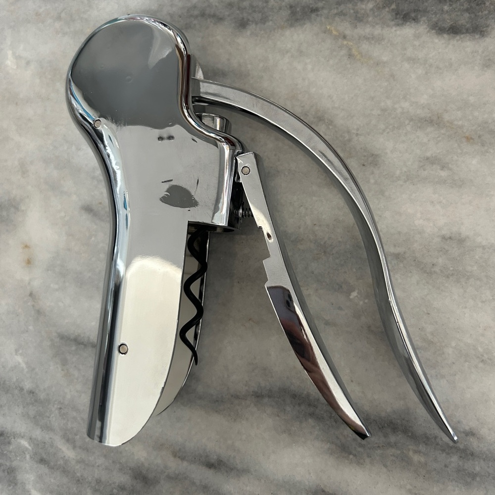 Connoisseur's Deluxe Chrome Vertical Lever Pull Wine Opener